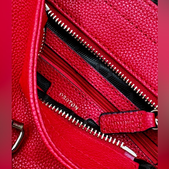 🆕 OROTON 🧿 NWOT Bueno Red Leather Backpack - Picture 14 of 16